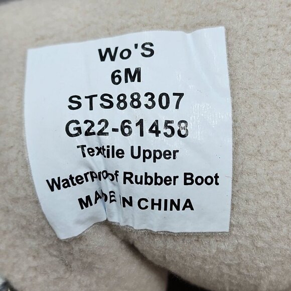 Sperry  Waterproof Beige & White Pattern Textile Upper Rubber Boots Womens 6M - Picture 6 of 9